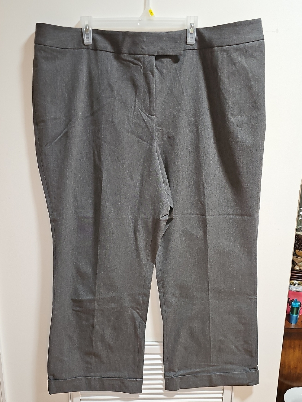 Studio M Women's Straight-Leg Dress Trousers in Charcoal Gray